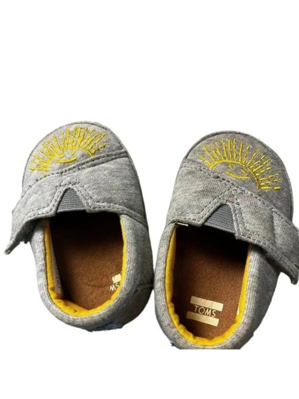 Toms Gray Soft Soled Embroidered Sun Shoes Infant Size 3